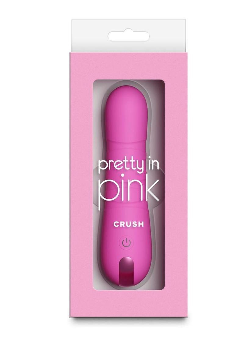 Pretty In Pink Crush Rechargeable Silicone Compact Thrusting Vibrator - Pink