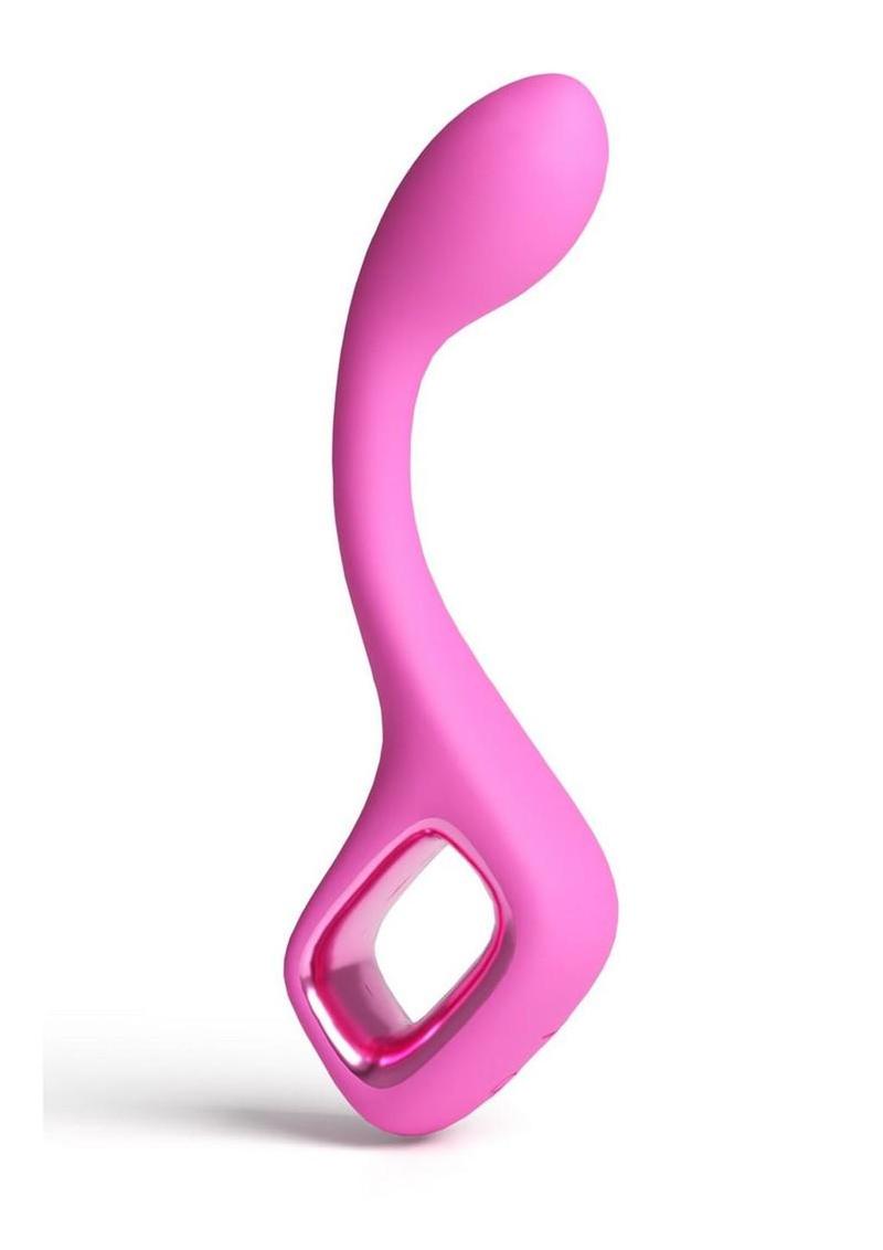 Pretty In Pink Lace Rechargeable Silicone G-Spot Vibrator - Pink