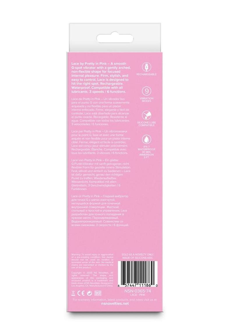 Pretty In Pink Lace Rechargeable Silicone G-Spot Vibrator