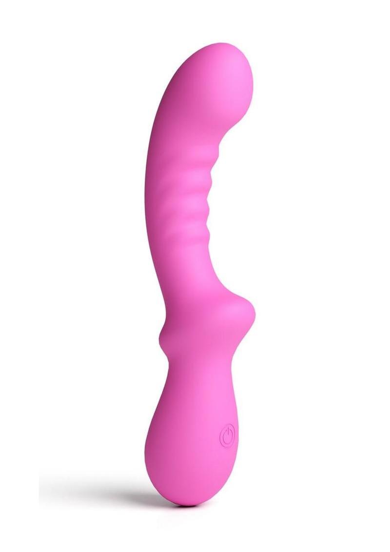Pretty In Pink Peony Rechargeable Silicone G-Spot Vibrator - Pink