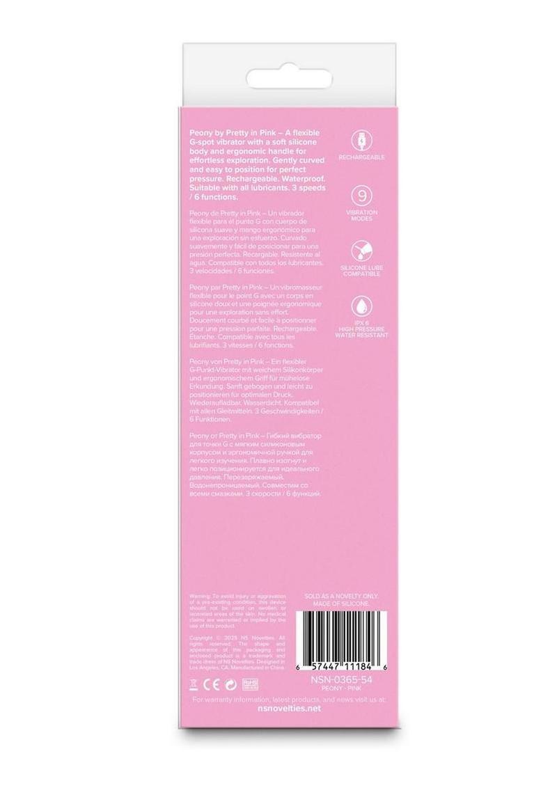 Pretty In Pink Peony Rechargeable Silicone G-Spot Vibrator