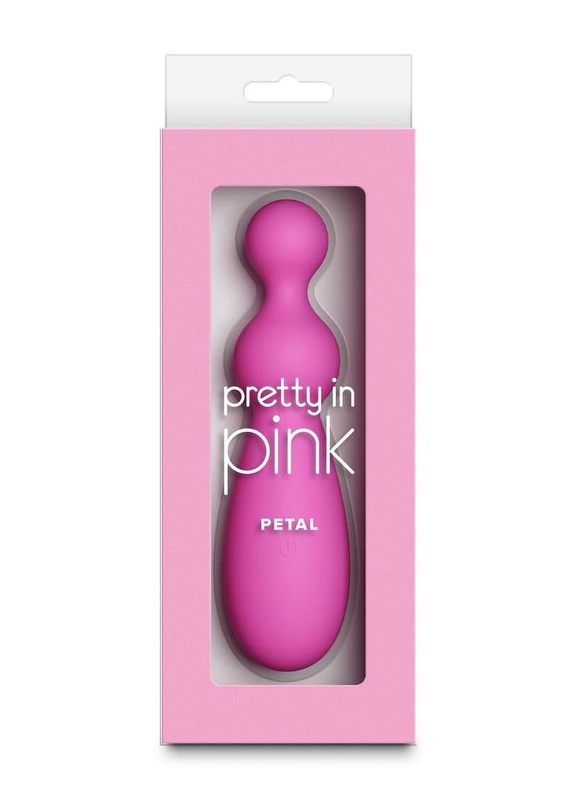 Pretty In Pink Petal Rechargeable Silicone Beaded Vibrator - Pink