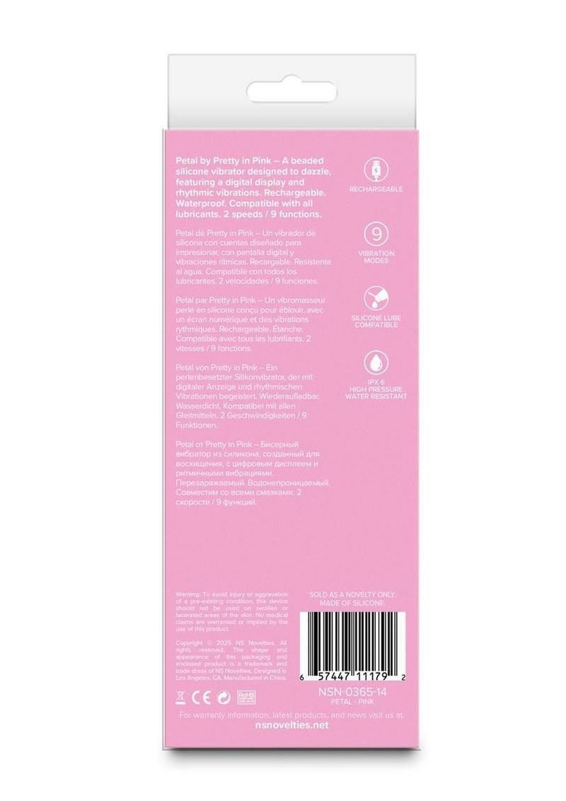 Pretty In Pink Petal Rechargeable Silicone Beaded Vibrator