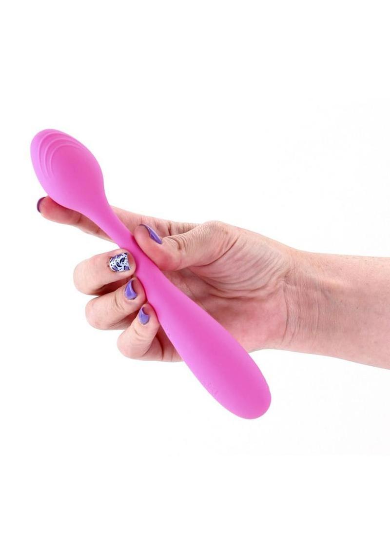 Pretty In Pink Rose Rechargeable Silicone Poseable Vibrator
