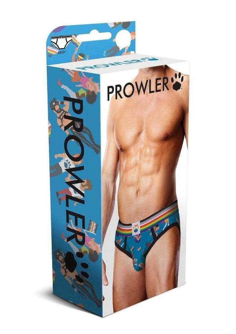 Prowler Pixel Art Gay Pride Collection Brief - Blue/Multicolor - Large