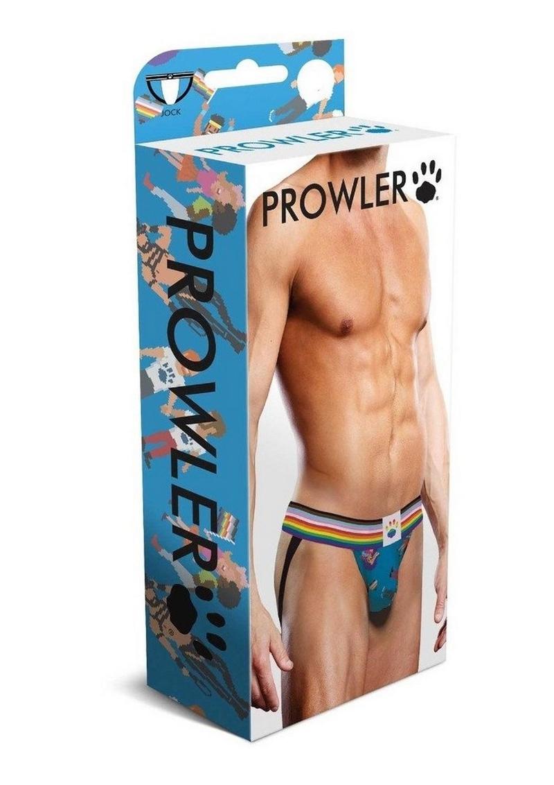 Prowler Pixel Art Gay Pride Collection Jock - Blue/Multicolor - Large