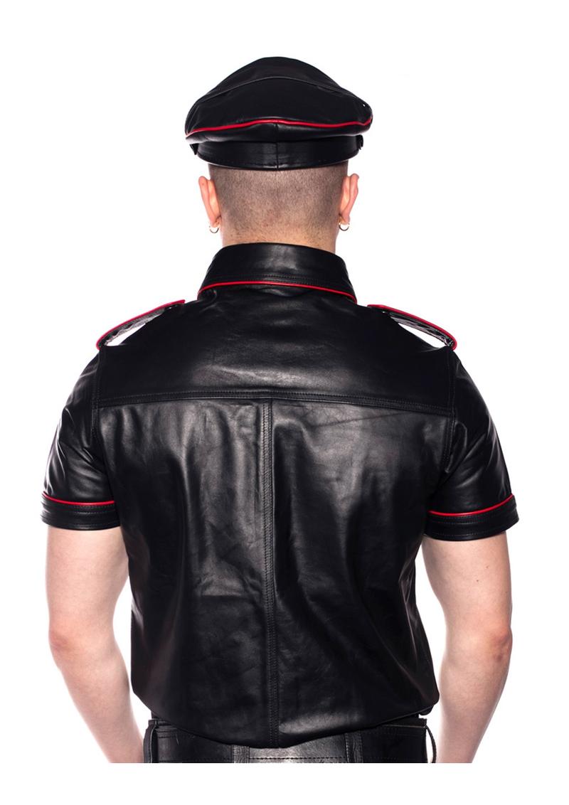 Prowler Red Police Shirt Piped - Black/Red - Small