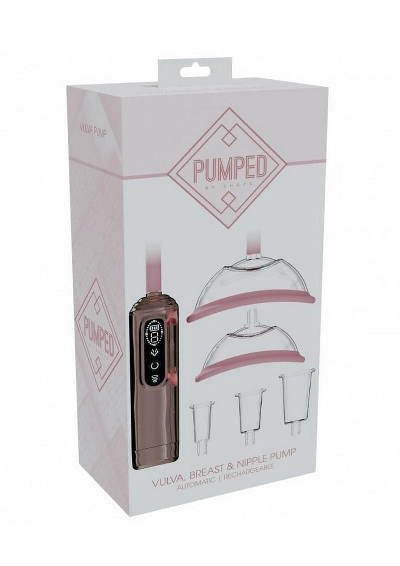 Pumped Automatic Rechargeable Vagina, Breast and Nipple Pump - Rose Gold