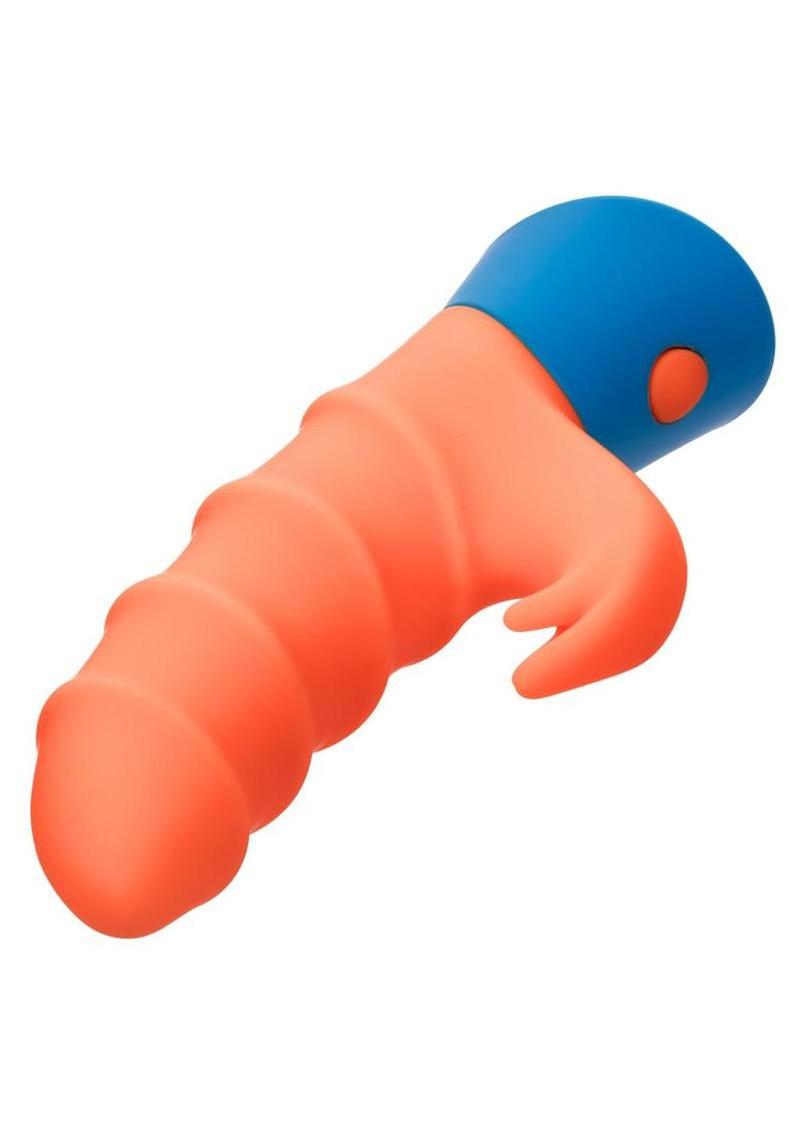 Rave Tickler Rechargeable Silicone Vibrator with Clitoral Stimulator
