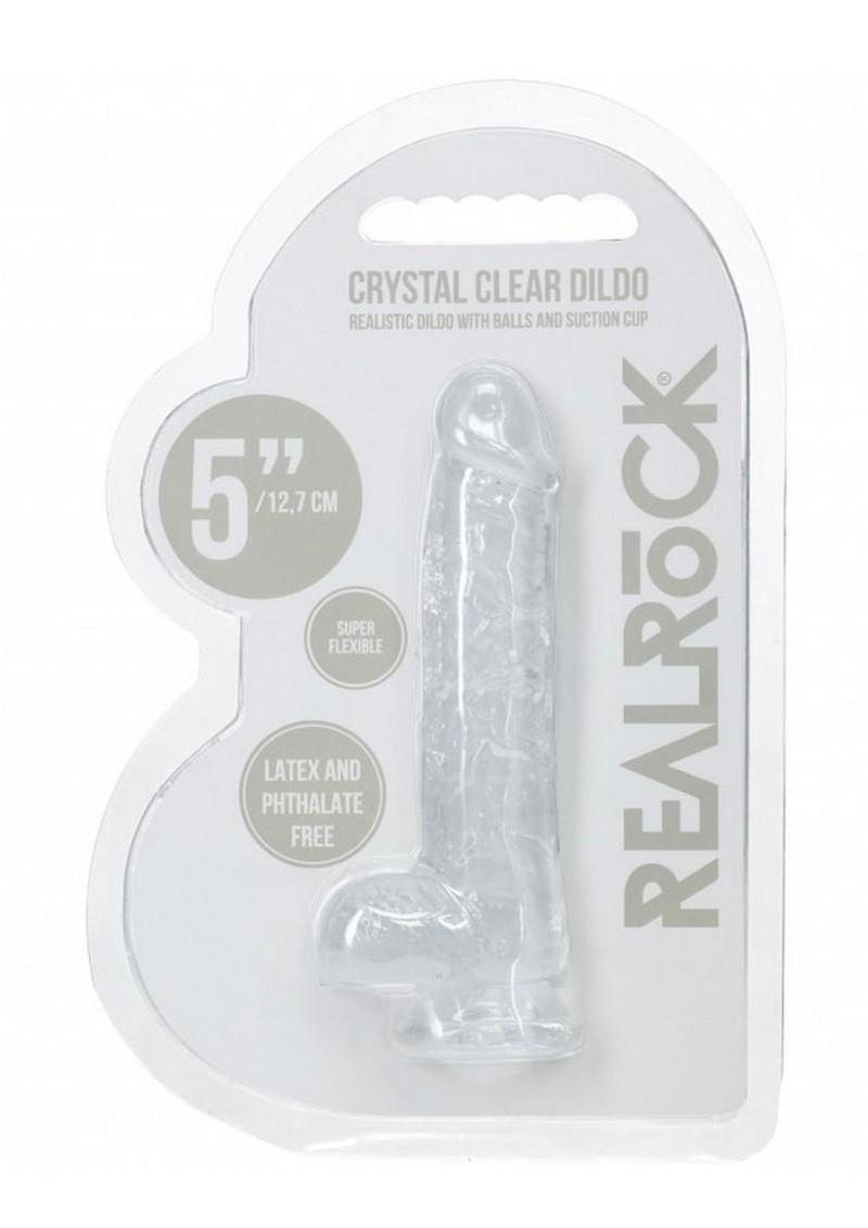 Realrock Crystal Clear Realistic Dildo with Balls - Clear - 5in