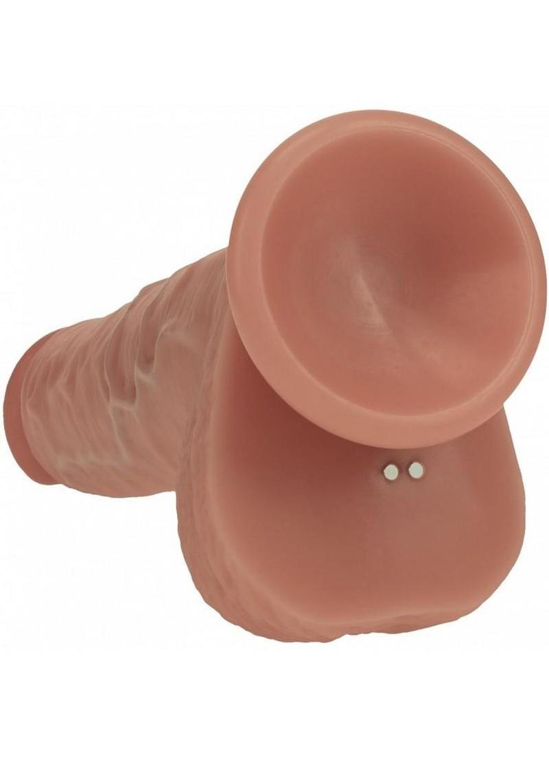 Realrock Dual Layered Silicone Realistic Vibrating Thrusting Dildo with Balls and Suction Cup