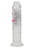 Realrock Vibrating Led Wireless Rechargeable Remote Control Straight Cock - Clear - 6in
