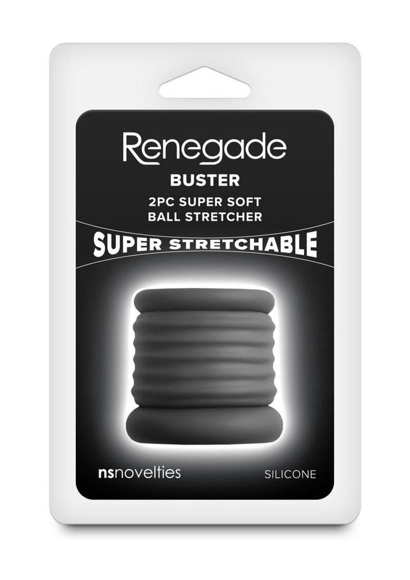 Renegade Buster Silicone Ball Stretcher - Black - 2 Piece