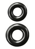 Renegade Double Stack Super Stretchable Cock Rings - Black - Set Of 2
