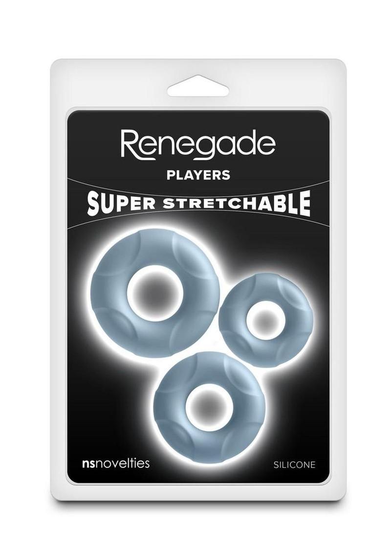 Renegade Players Silicone Flexible Cockrings - Gray/Grey - 3 Piece
