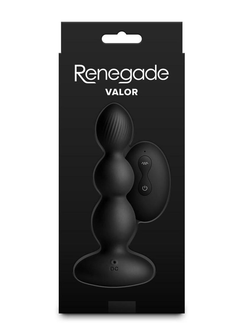 Renegade Valor Rechargeable Silicone Vibrating Anal Beaded Plug with Remote