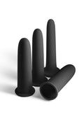 Renegade Vibrating Gliders Rechargeable Silicone Dilator - Black - 4 Piece/Set