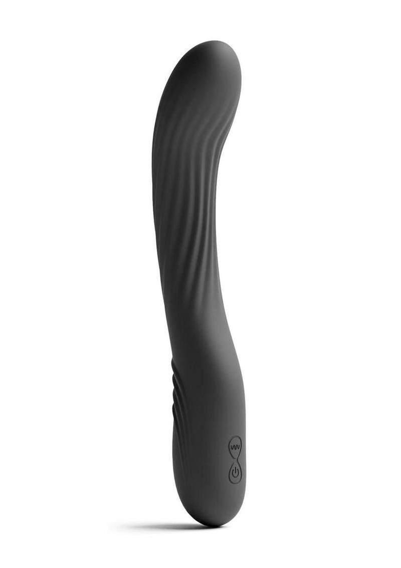 Renegade Wiggle Stick Rechargeable Silicone Flexible Gyrating Vibrator - Black - 7.5in