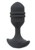 Rock Bottom Rumbling Ribbed Rechargeable Silicone Probe - Black