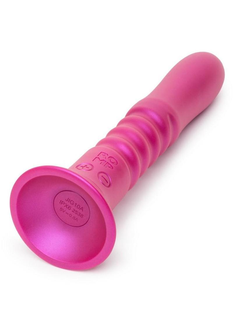 Romp Jiggle Rechargeable Silicone Thrusting Vibrating Dildo with Suction Cup