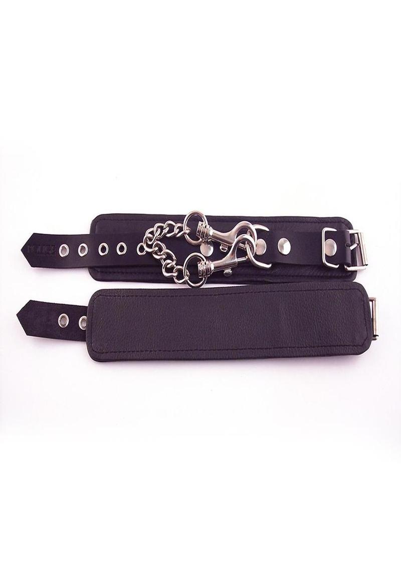 Rouge Plain Leather Adjustable Wrist Cuffs