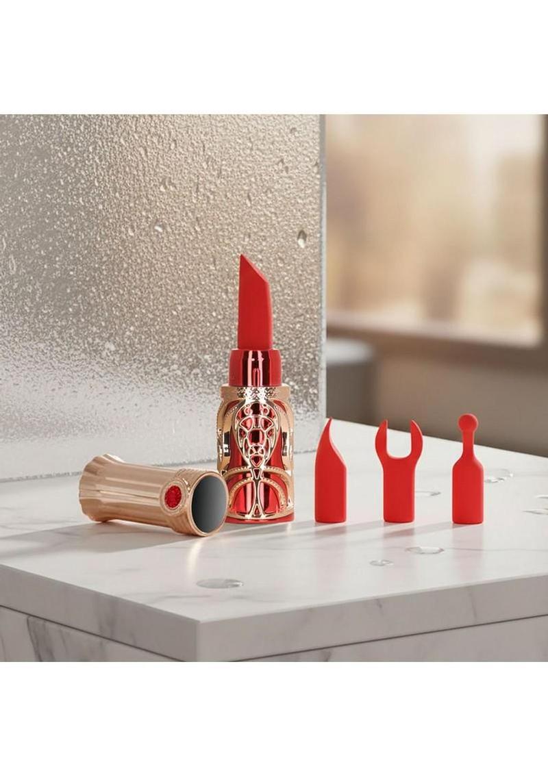 Ruby Kiss Lipstick Rechargeable Silicone Clitoral Stimulator
