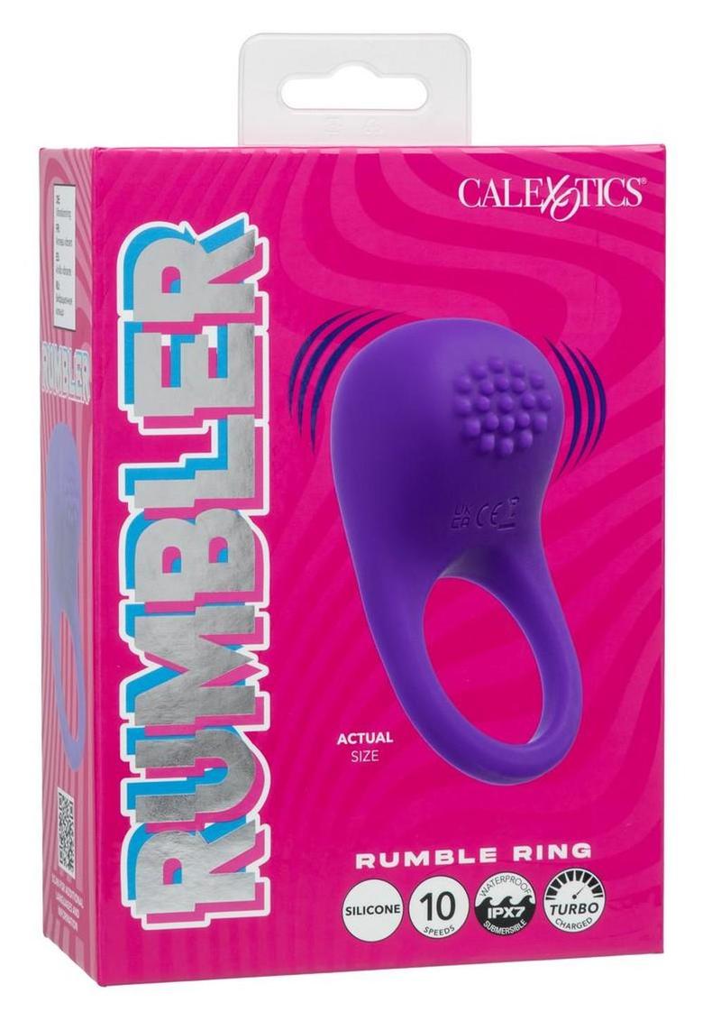 Rumbler Rumble Rechargeable Silicone Cock Ring - Purple