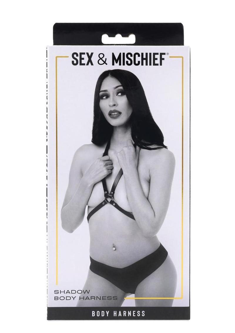 Sex and Mischief Shadow Body Harness - Black/Silver