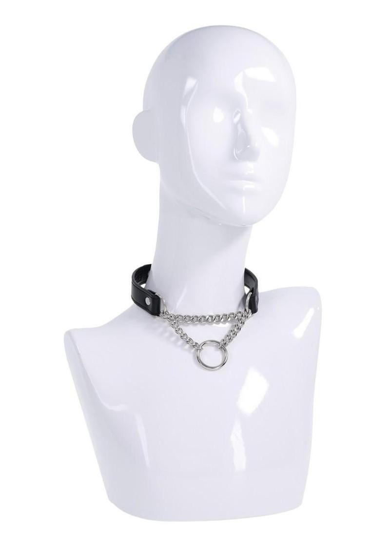 Sex and Mischief Shadow Day Collar - Black/Metal/Silver