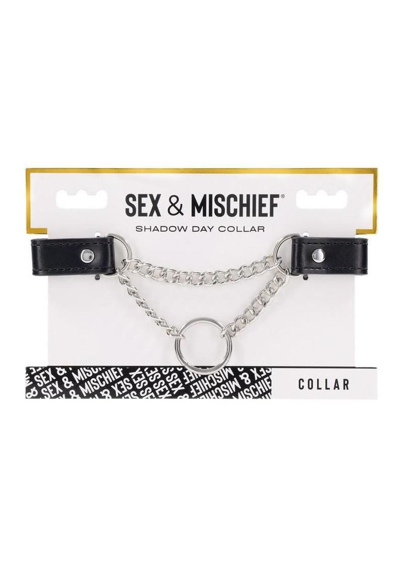Sex and Mischief Shadow Day Collar - Black/Metal/Silver