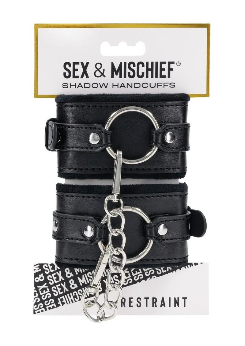 Sex and Mischief Shadow Handcuffs - Black/Silver