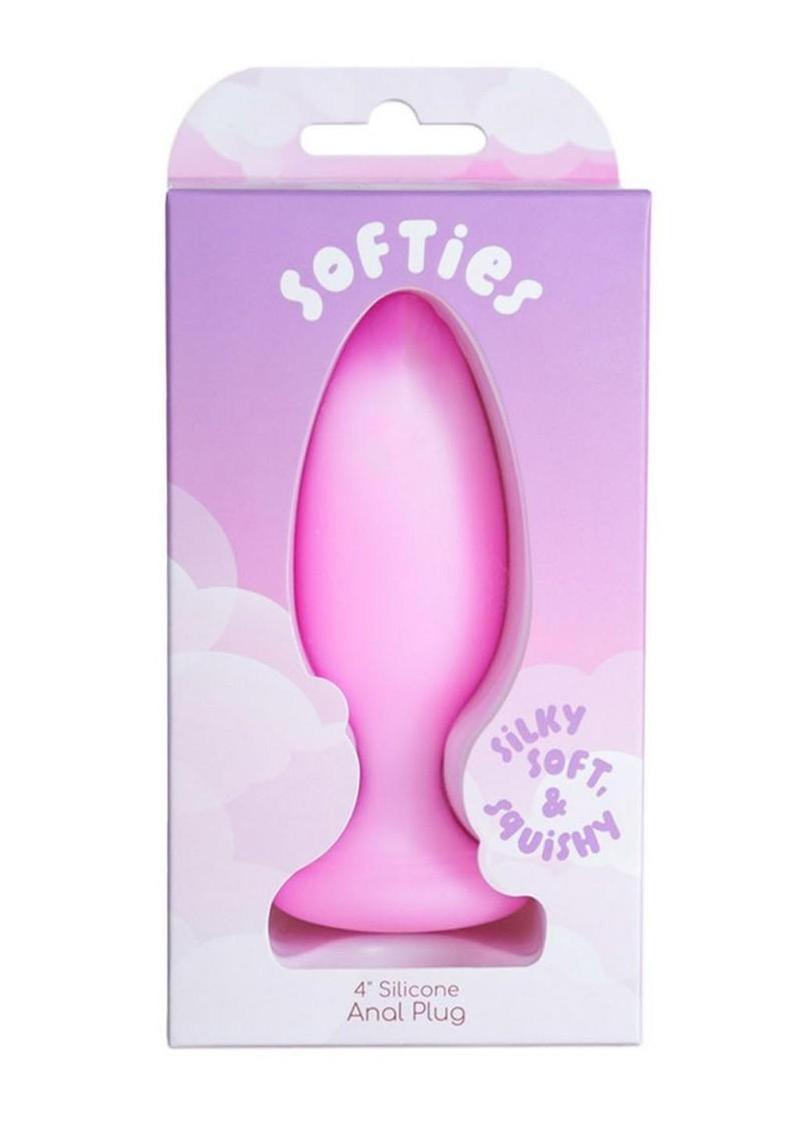 Softies Silicone Anal Plug - Pink - 4in
