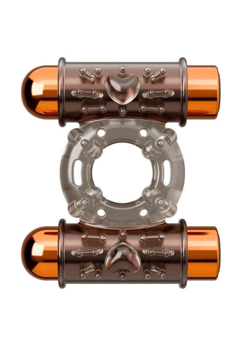 Stay Hard Vibrating Rechargeable Cock Ring Set with Sleeve and 2 Bullets