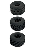 Super Stretchy Stroker Silicone Cock Rings - Black - 3 Piece