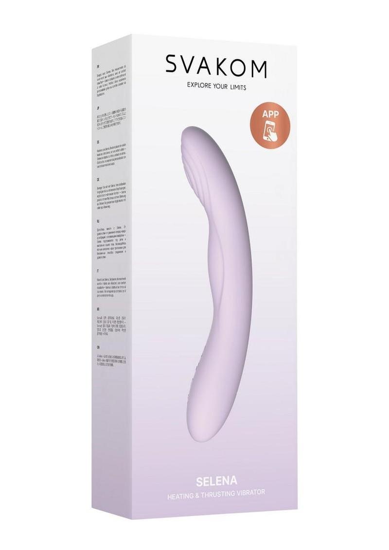 Svakom Selena Warming Rechargeable Silicone G-Spot Vibrator with Clitoral Stimulator - Lavender