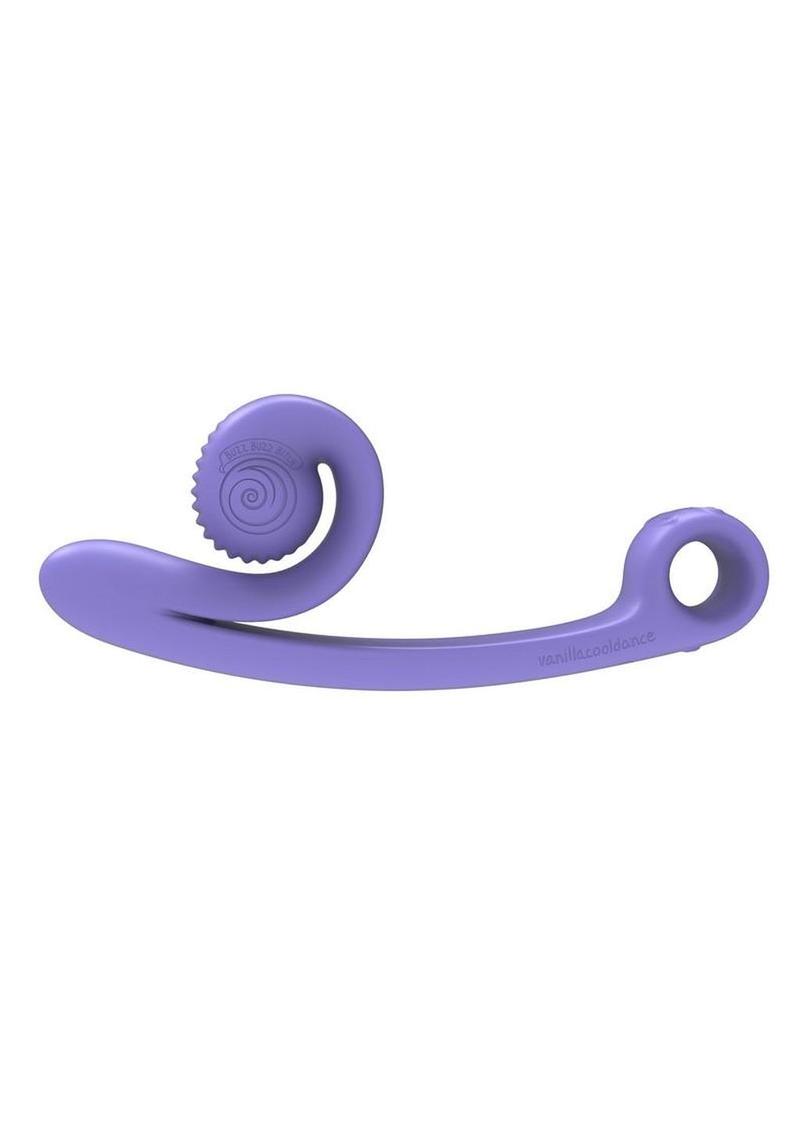 Svibe Snail Curve Rechargeable Silicone Vibrator with Clitoral Stimulator - Periwinkle