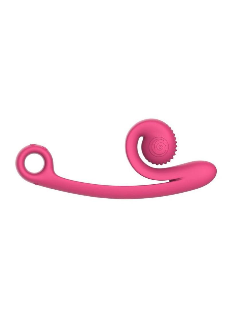 Svibe Snail Curve Rechargeable Silicone Vibrator with Clitoral Stimulator - Pink