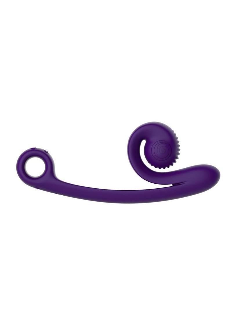 Svibe Snail Curve Rechargeable Silicone Vibrator with Clitoral Stimulator - Purple