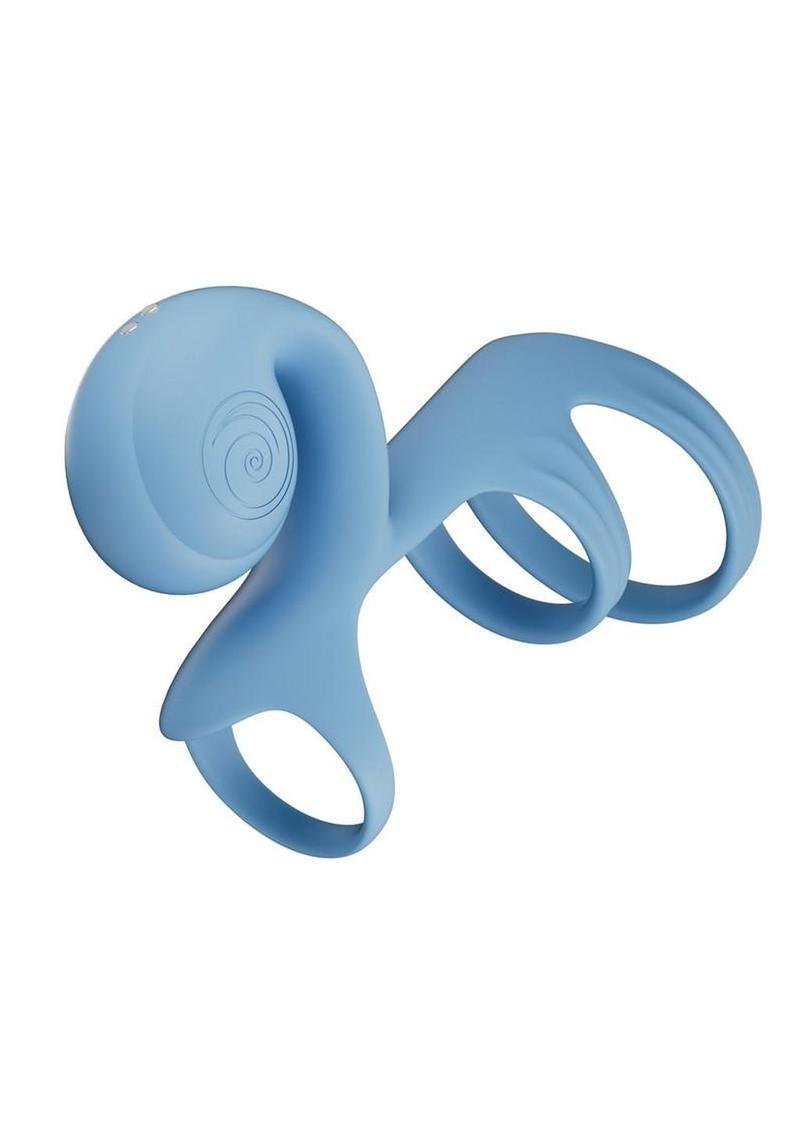 Svibe Snail Jovi Arc Rechargeable Silicone Couples Triple Ring with Remote - Blue Haze