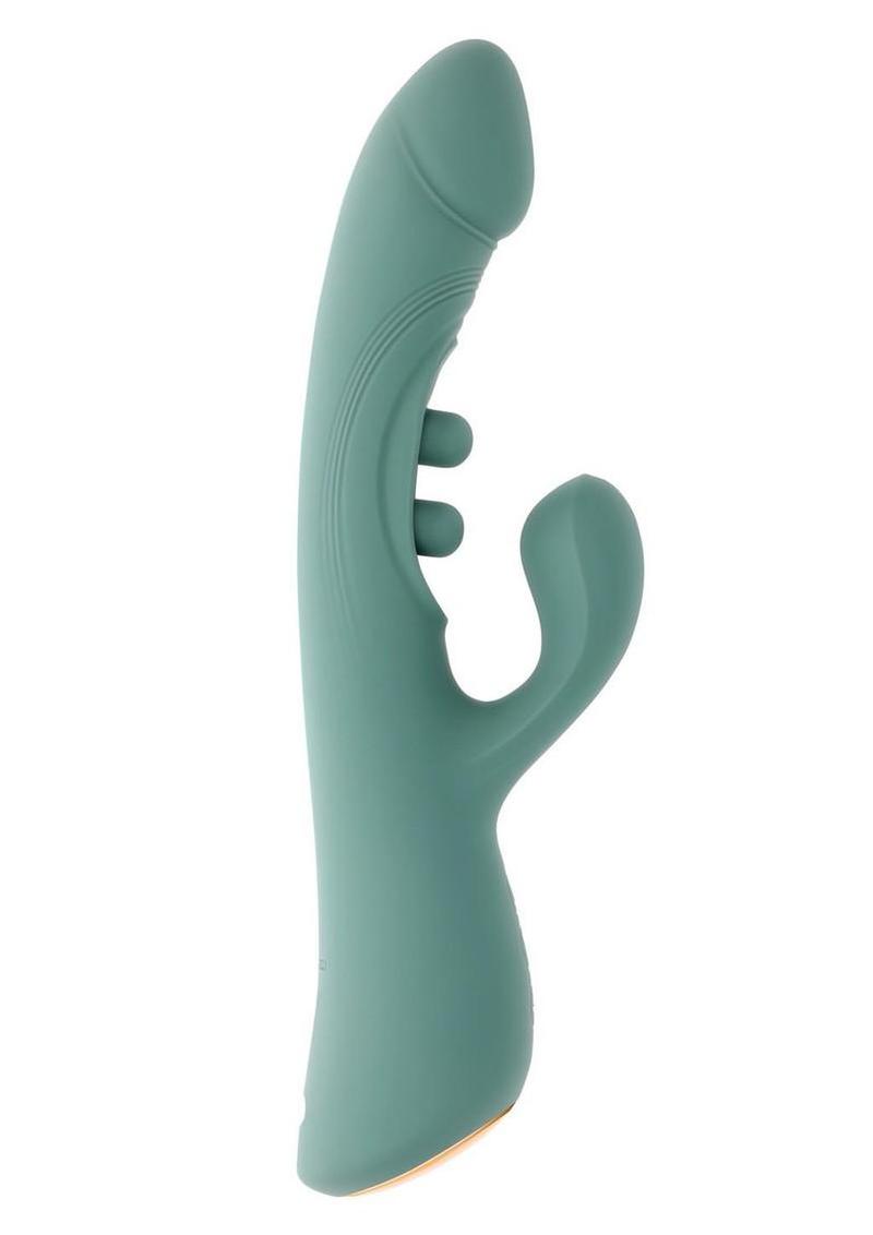 Tapped Out Rechargeable Silicone Vibrator with Stimulator