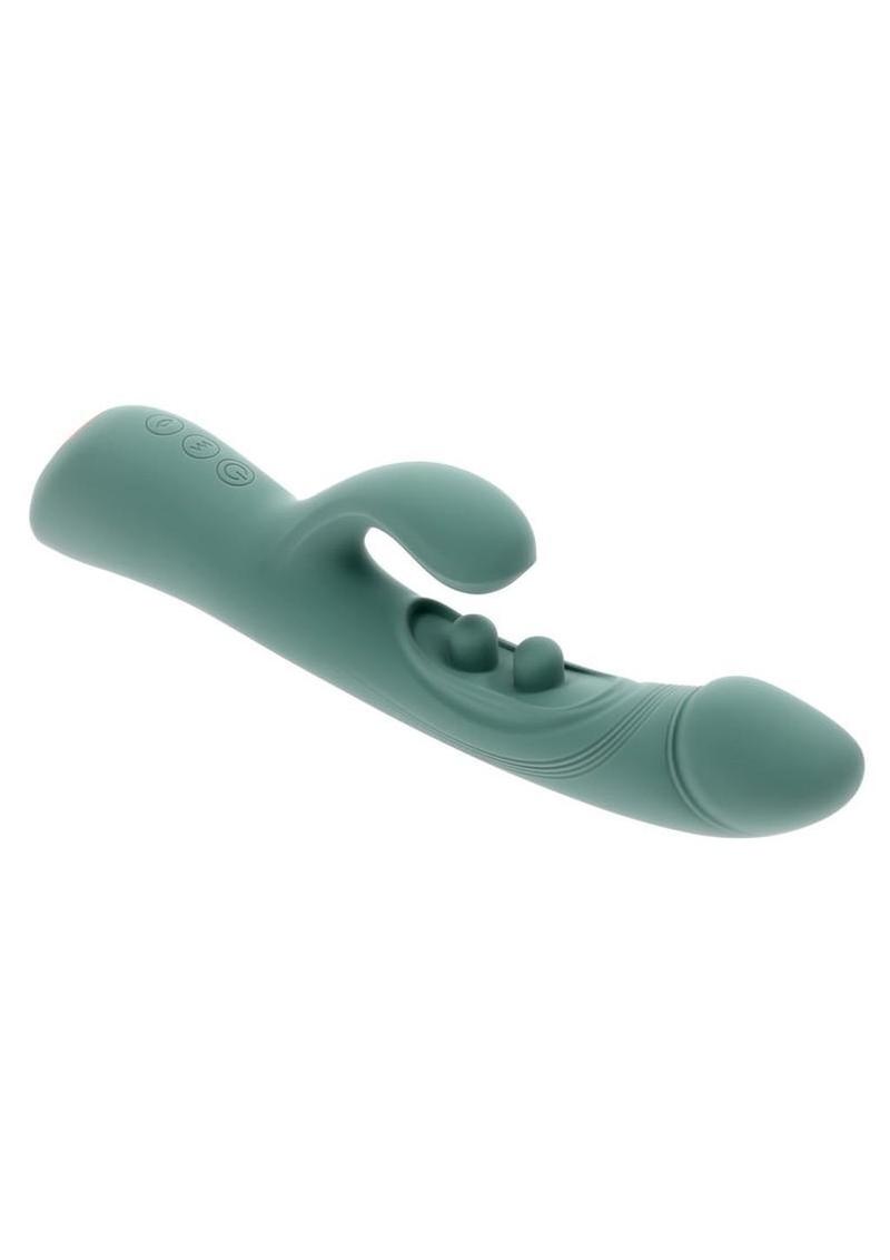 Tapped Out Rechargeable Silicone Vibrator with Stimulator