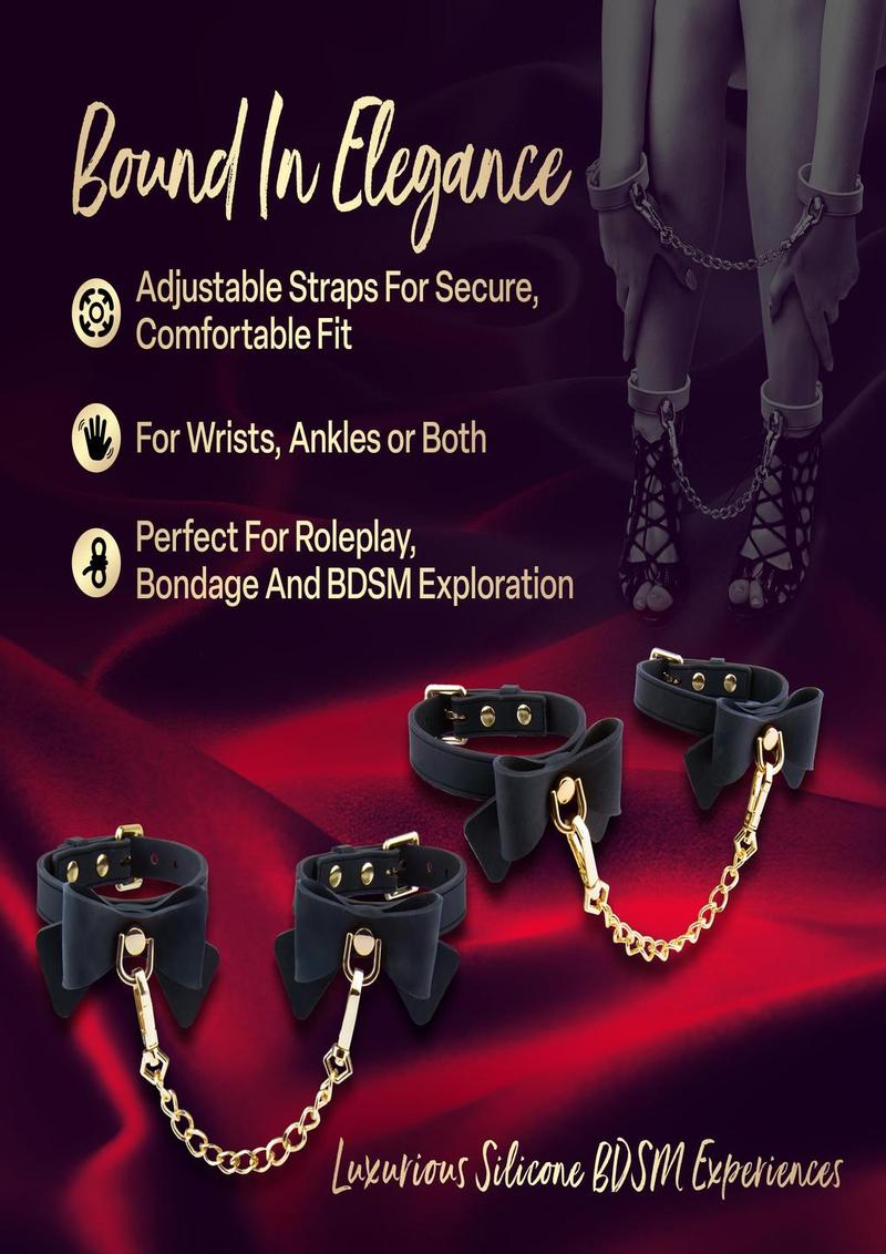 Temptasia Ardor Silicone Wrist and Ankle Restraints with Bow