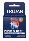 Trojan Condom Pleasures Fire and Ice Dual Action Lubricant - 3 Pack