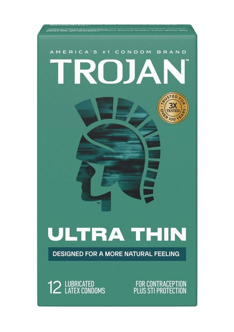 Trojan Condom Sensitivity Ultra Thin Lubricated - 12 Pack