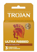 Trojan Condom Stimulations Ultra Ribbed Lubricated - 3 Pack