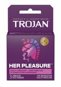 Trojan Her Pleasure Sensations Condom Lubricated - 3 Pack