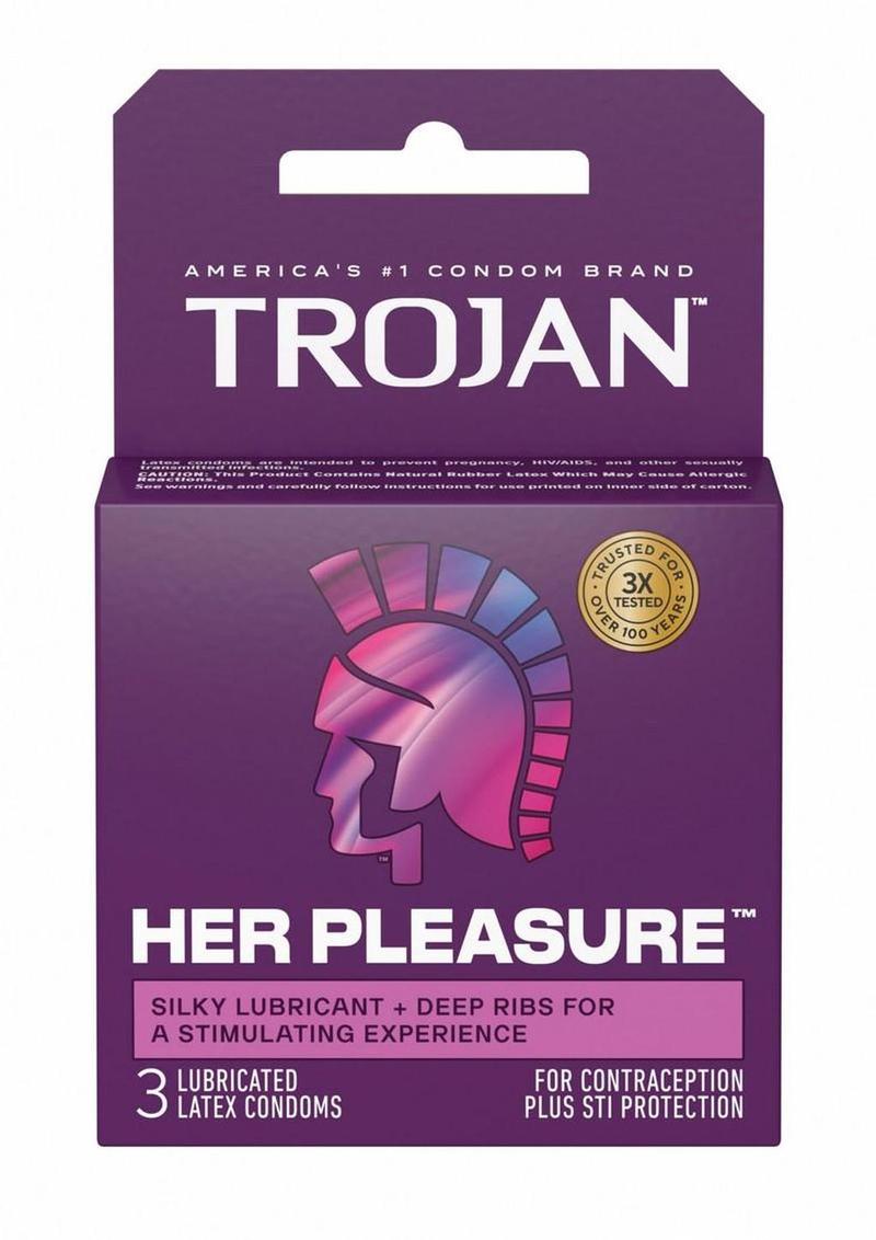 Trojan Her Pleasure Sensations Condom Lubricated - 3 Pack