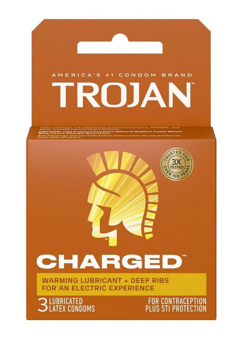 Trojan Intensified Charged Orgasmic Pleasure Condoms - 3pk