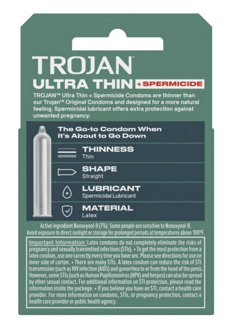 Trojan Ultra Thin Armor Spermicide Condom - 3 Pack