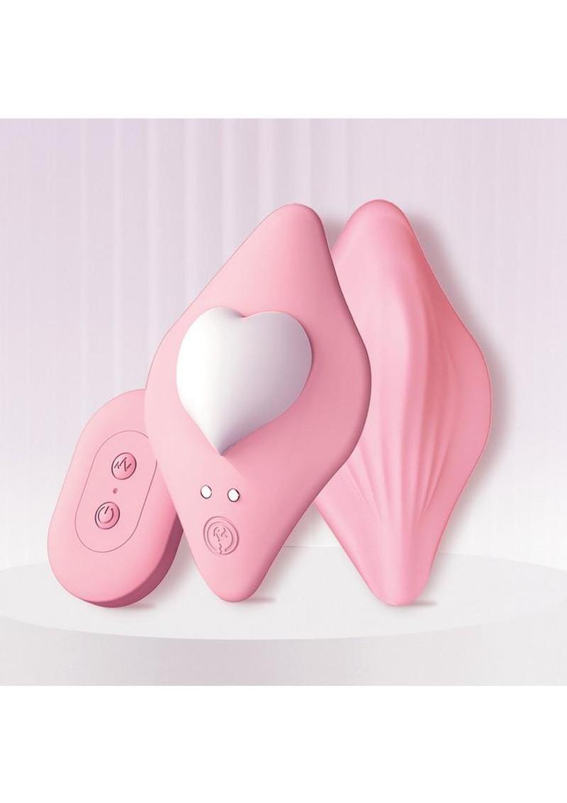 Ultra I Heart You Rechargeable Silicone Panty Vibe with Remote Control